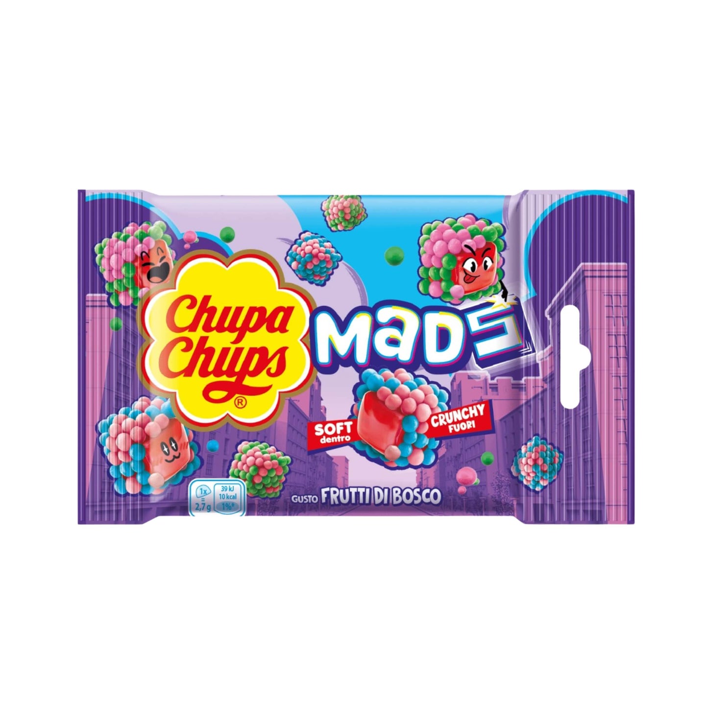 Chupa Chups Mads Soft Crunchy Frutti di Bosco 45 gr