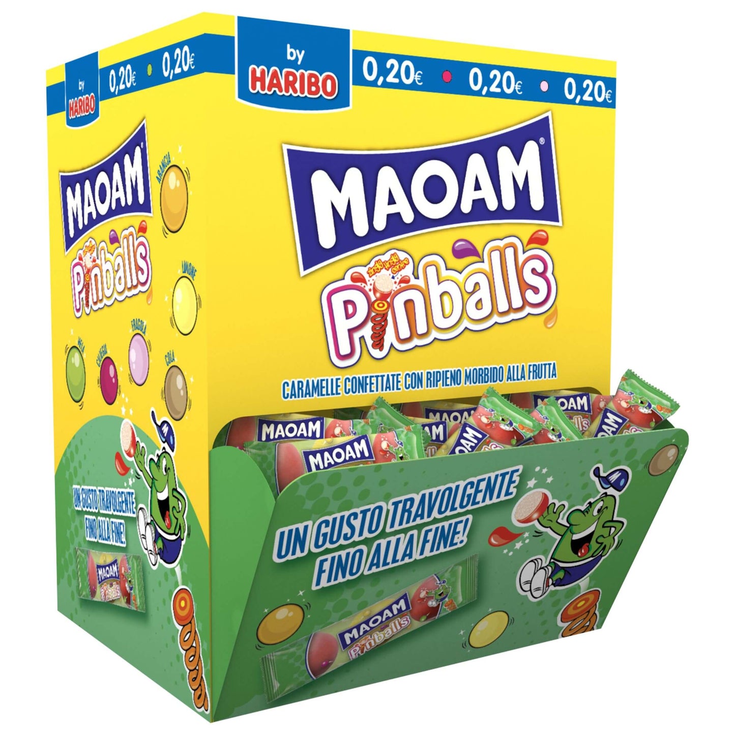 Haribo Maoam Display Pinballs Caramelle Toffee Frutta e Cola 9 gr(100 PZ)