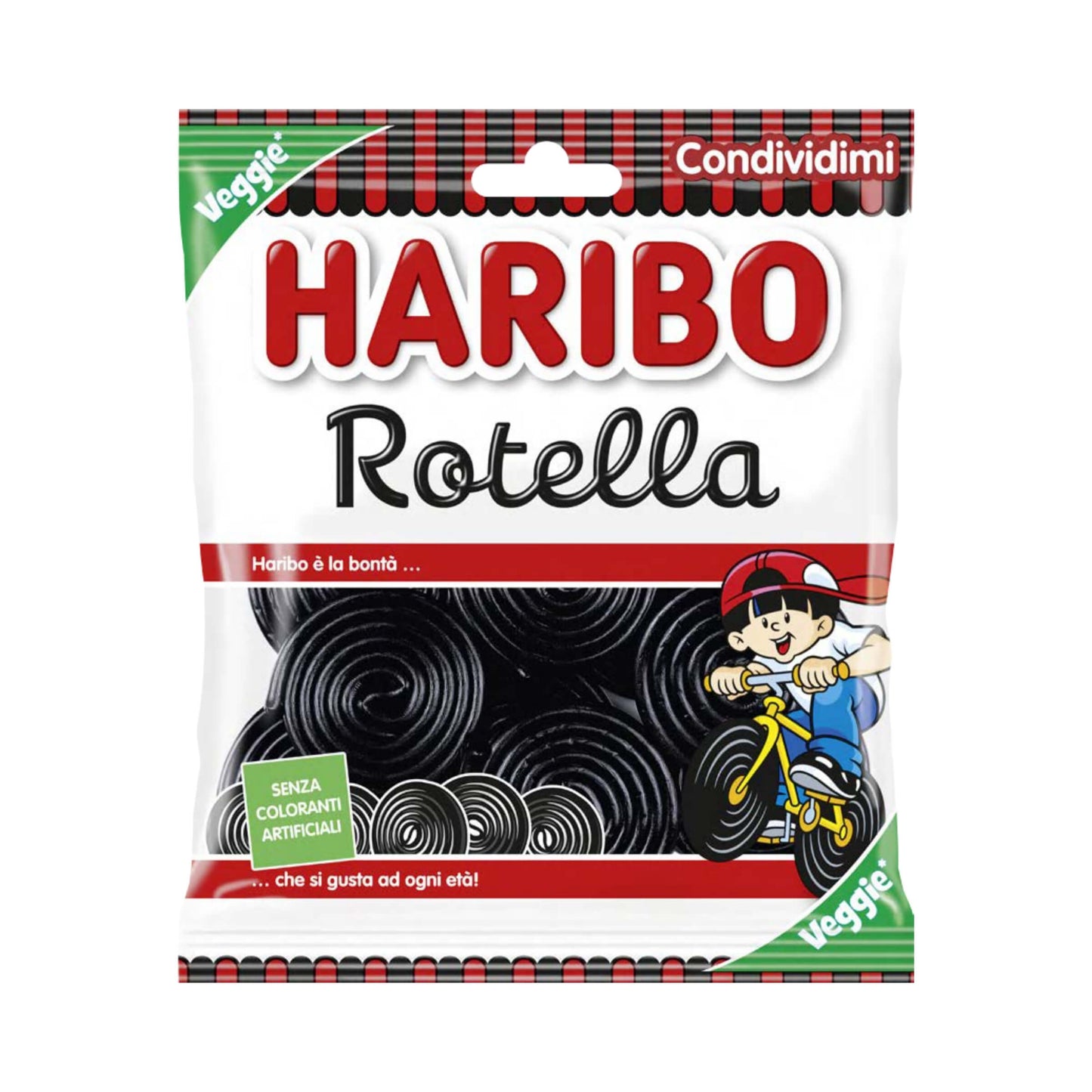 Haribo Rotella liquirizia srotolabile classica 80g caramelle gommose