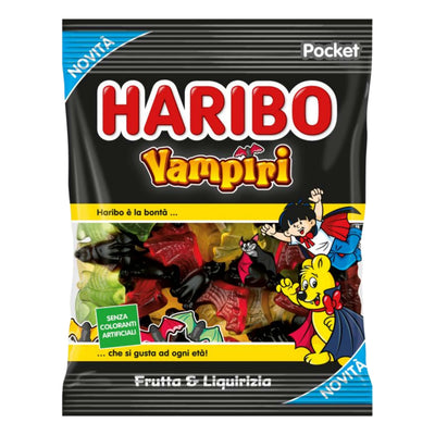 Haribo Vampiri Caramelle Gommose alla Frutta e Liquirizia 80 g