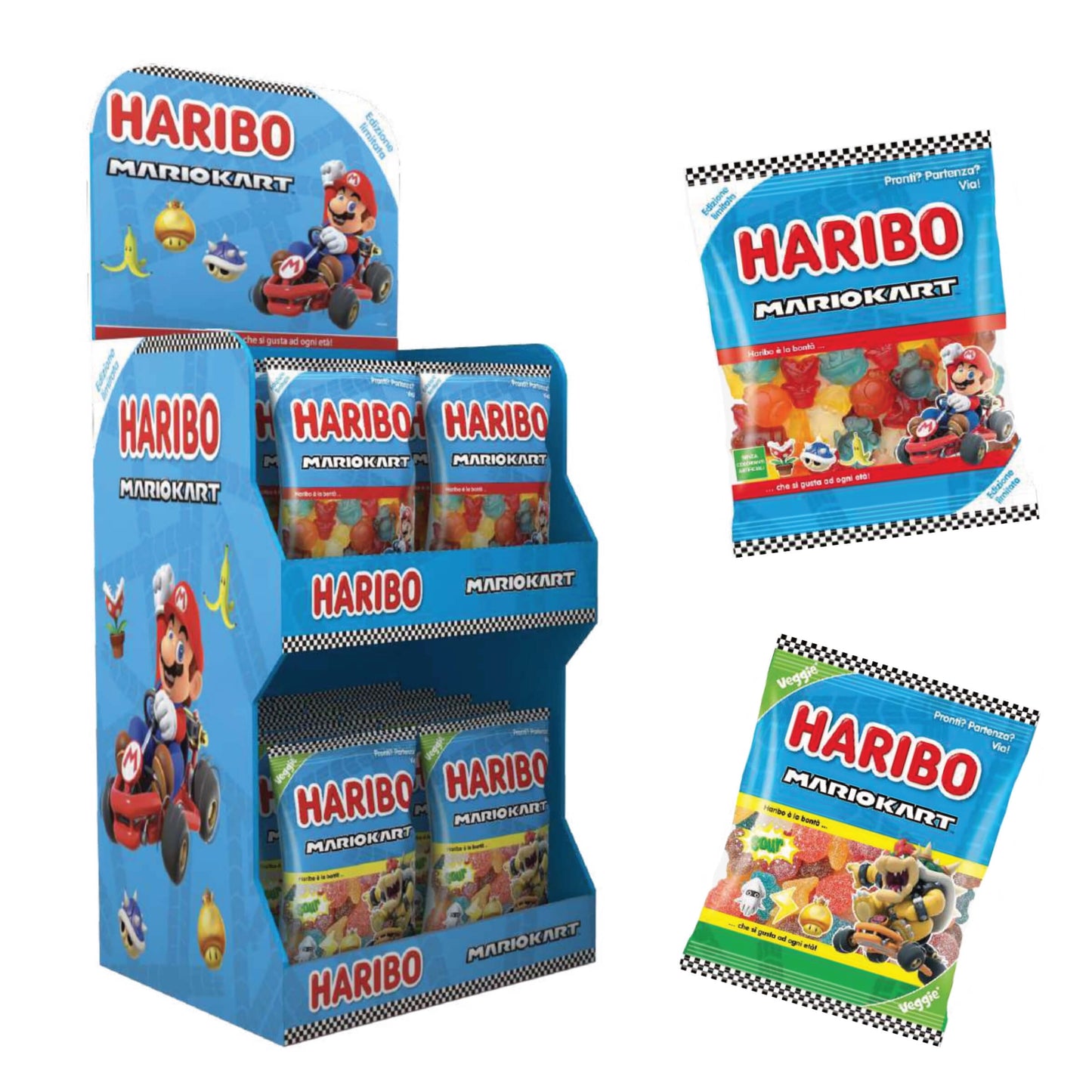 Haribo Mario Kart Espositore da Banco Limited Edition 40 Buste da 80 g