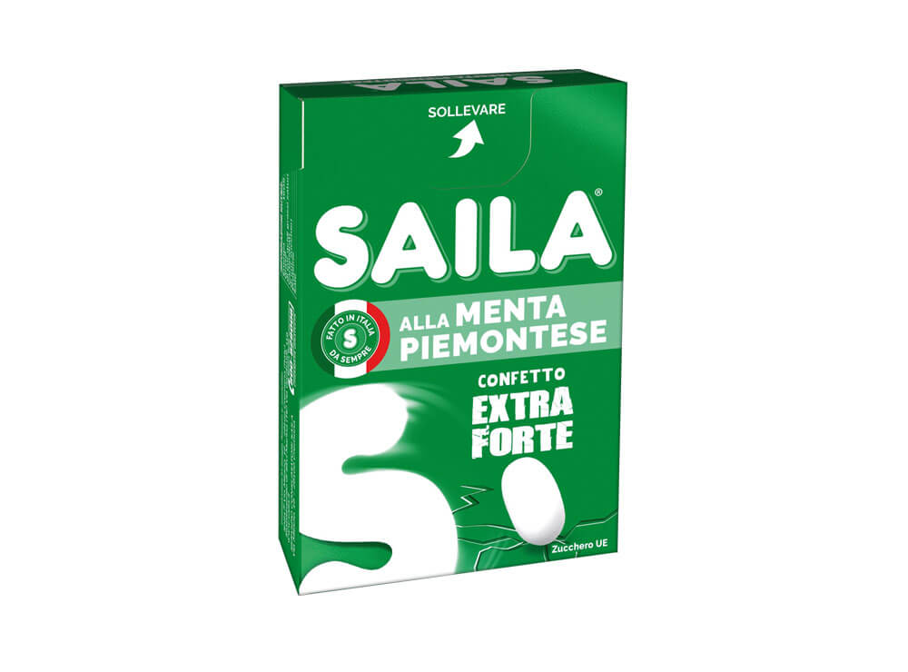 Confetti Saila Menta Extra Forte astuccio 45g - cuore liquirizia con menta piperita Piemonte 0,6%