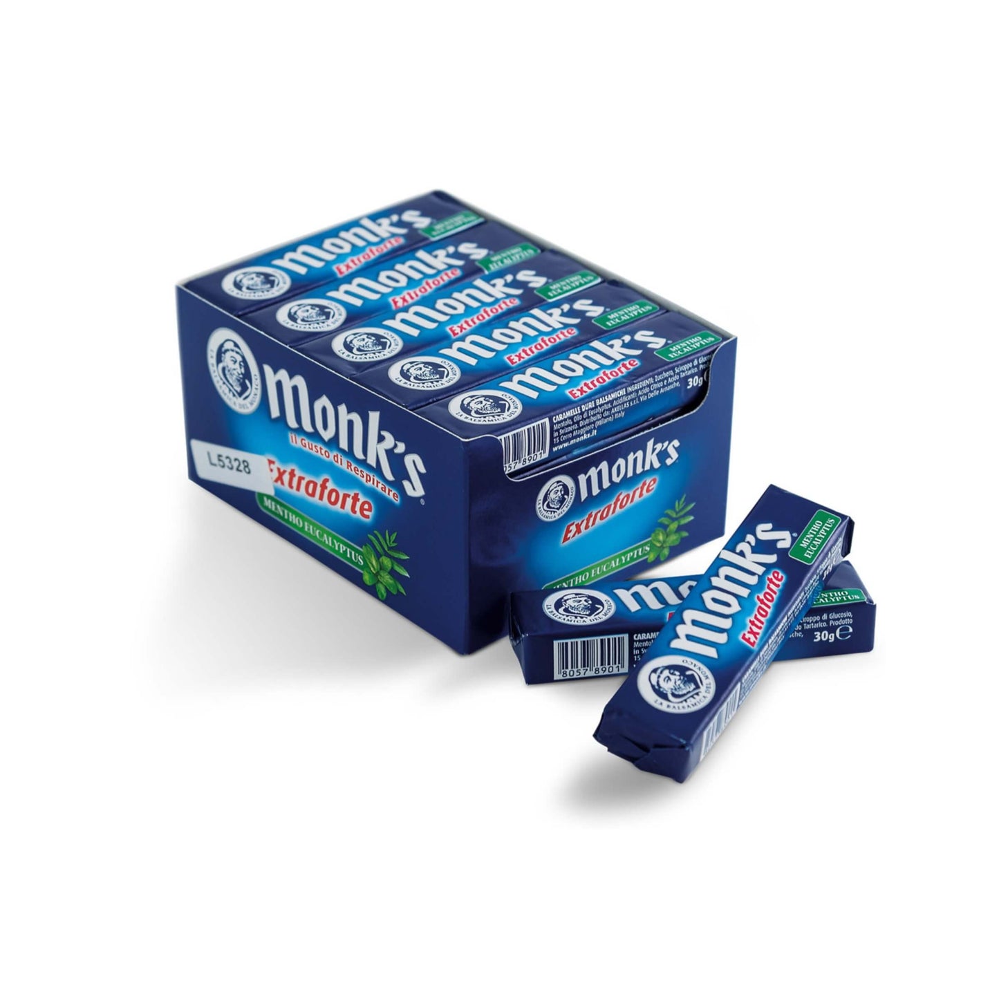 Caramelle Monk's Extraforte Mentho Eucalyptus stick 30g extra forte menta eucalipto