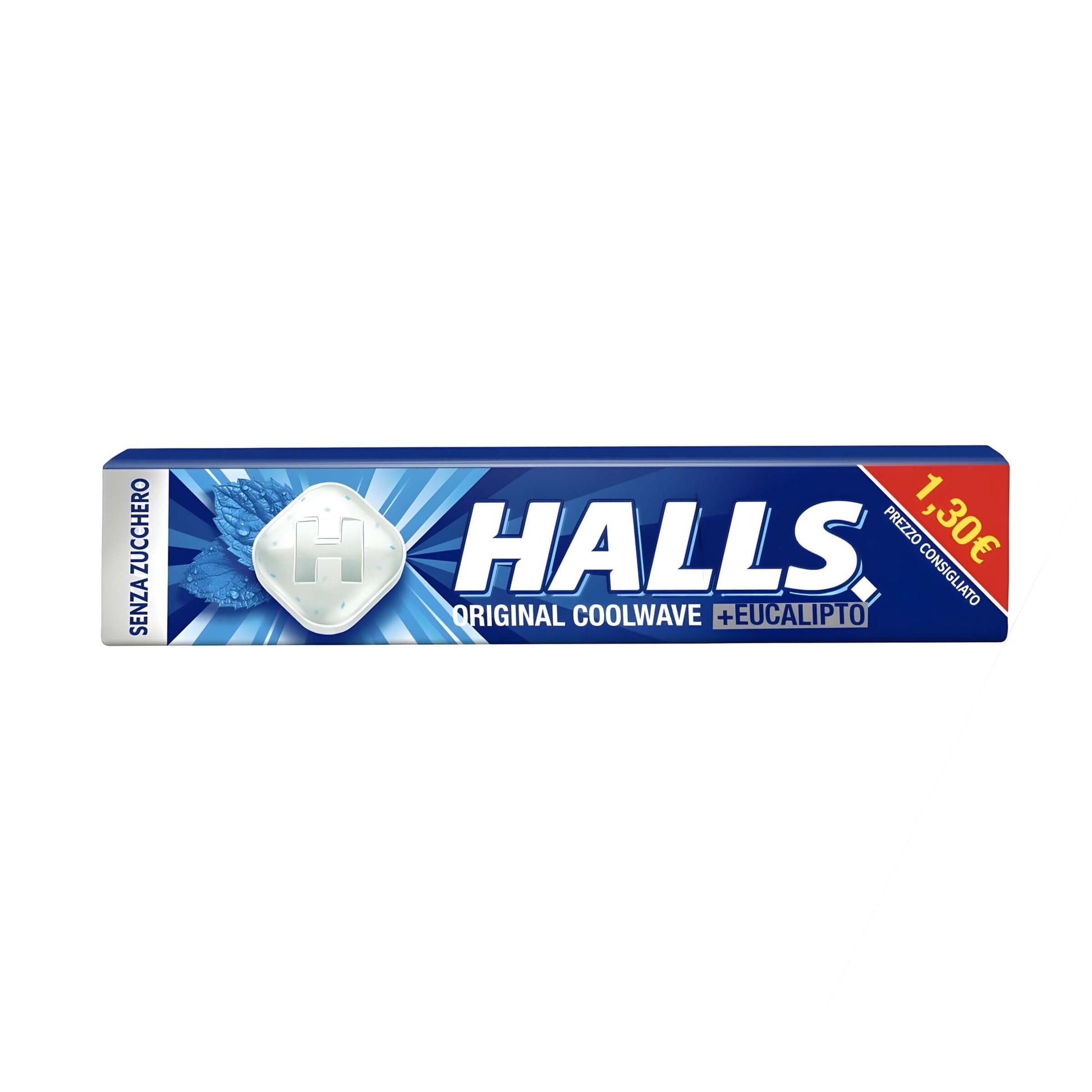 Halls Coolwave senza zucchero caramelle mentolo eucaliptolo stick 32g 20pz