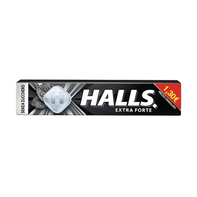 Halls Extra Forte senza zucchero caramelle balsamiche mentolo nere stick 32g 20pz