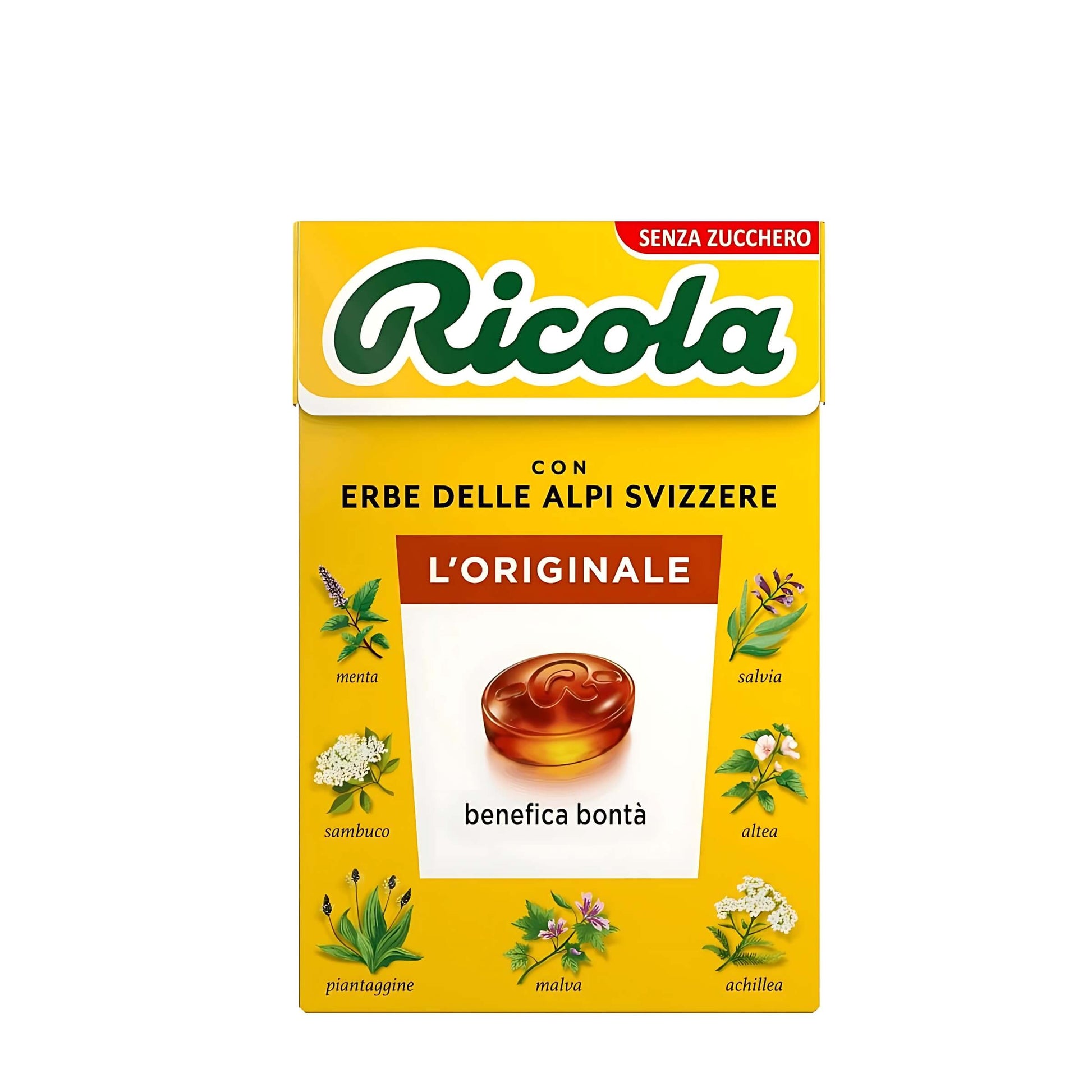 Caramelle Ricola Erbe Balsamiche astuccio 20pz - senza zucchero, formula originale 1940
