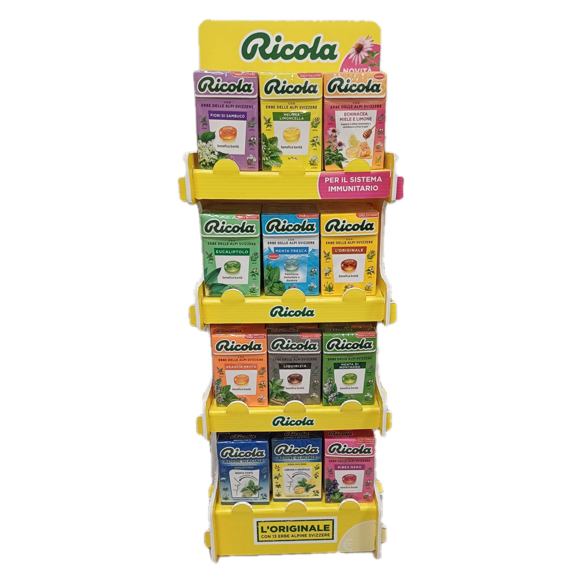 ESPOSITORE ASTUCCI RICOLA GUSTI ASSORTITI FRESHNESS (60PZ)