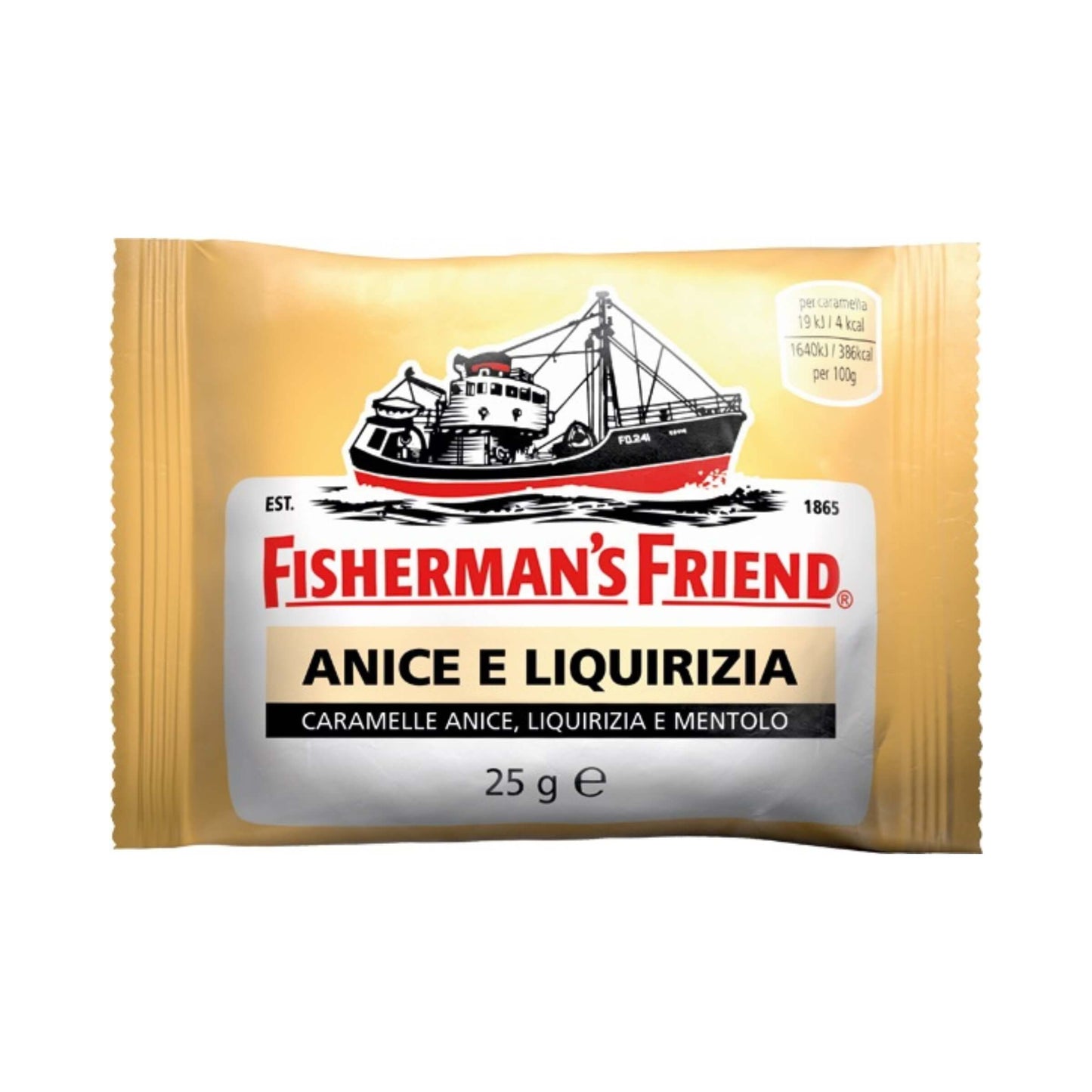 FISHERMAN'S FRIEND GIALLA LIQUIRIZIA E ANICE 25g (24PZ)