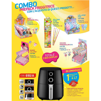 Combo 5 display assortiti caramelle Joygum con friggitrice ad aria da 4 litri inclusa