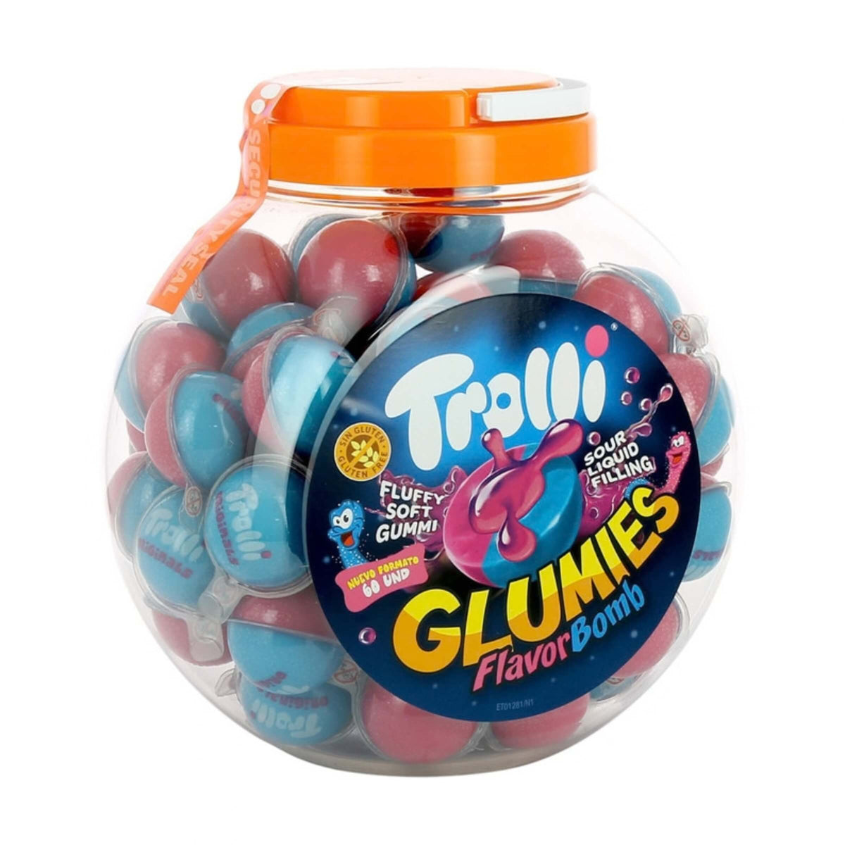 Trolli FlavorBomb Glumies Caramelle Gommose Ripiene Uva e Fragola Barattolo 18,8 g (60PZ)