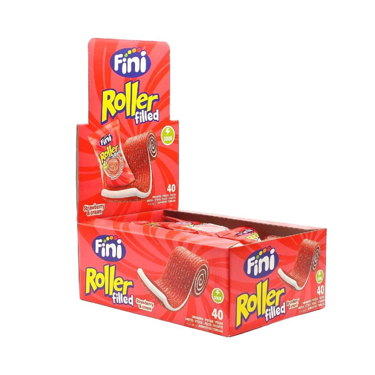 FINI ROLLER FILLED SOUR STRAWBERRY E CREAM 20gr (40PZ)