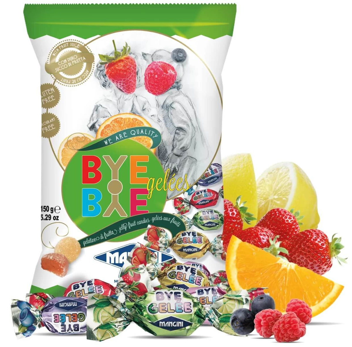 CARAMELLE MINI GELEE FRUTTA BYE BYE MANGINI 1Kg