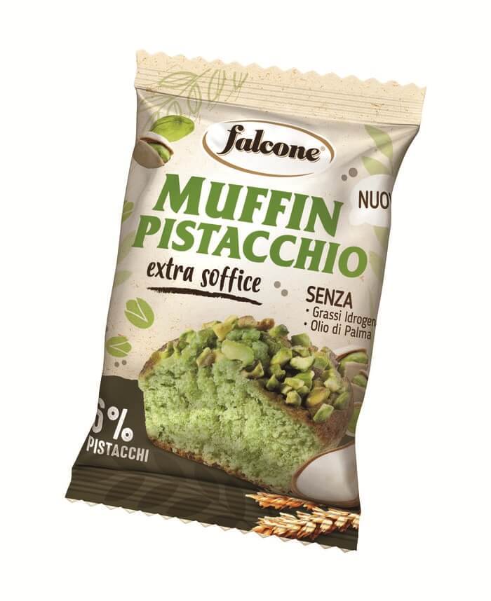Falcone muffin al pistacchio 50gr senza olio palma senza grassi idrogenati 18pz