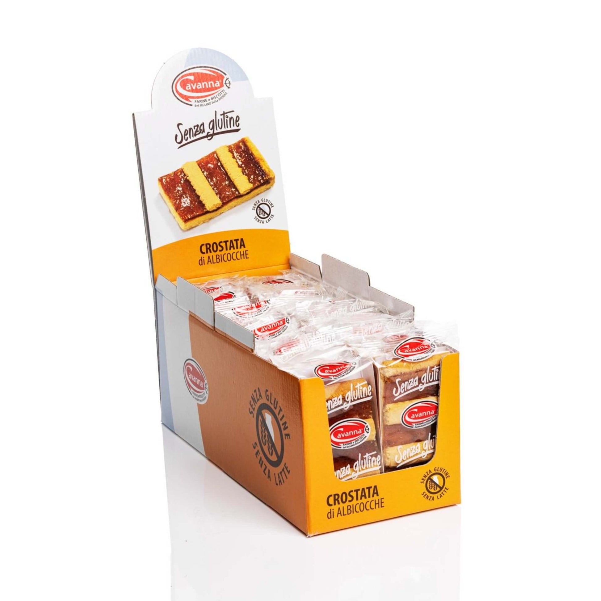Crostatina Cavanna senza glutine con frolla riso mais e ripieno albicocche monoporzione 54g