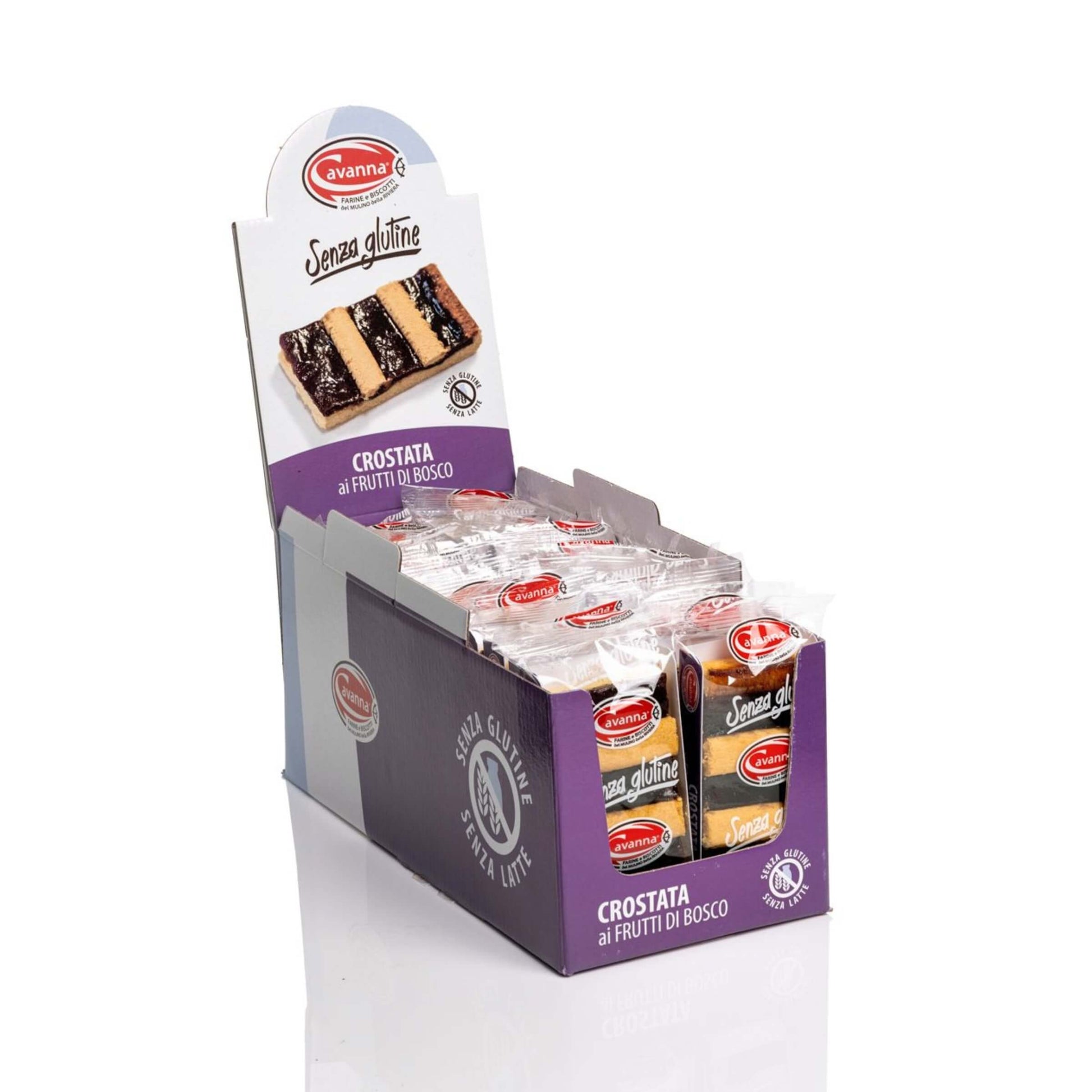 Crostatina Cavanna senza glutine con frolla riso mais e ripieno frutti di bosco monoporzione 54g