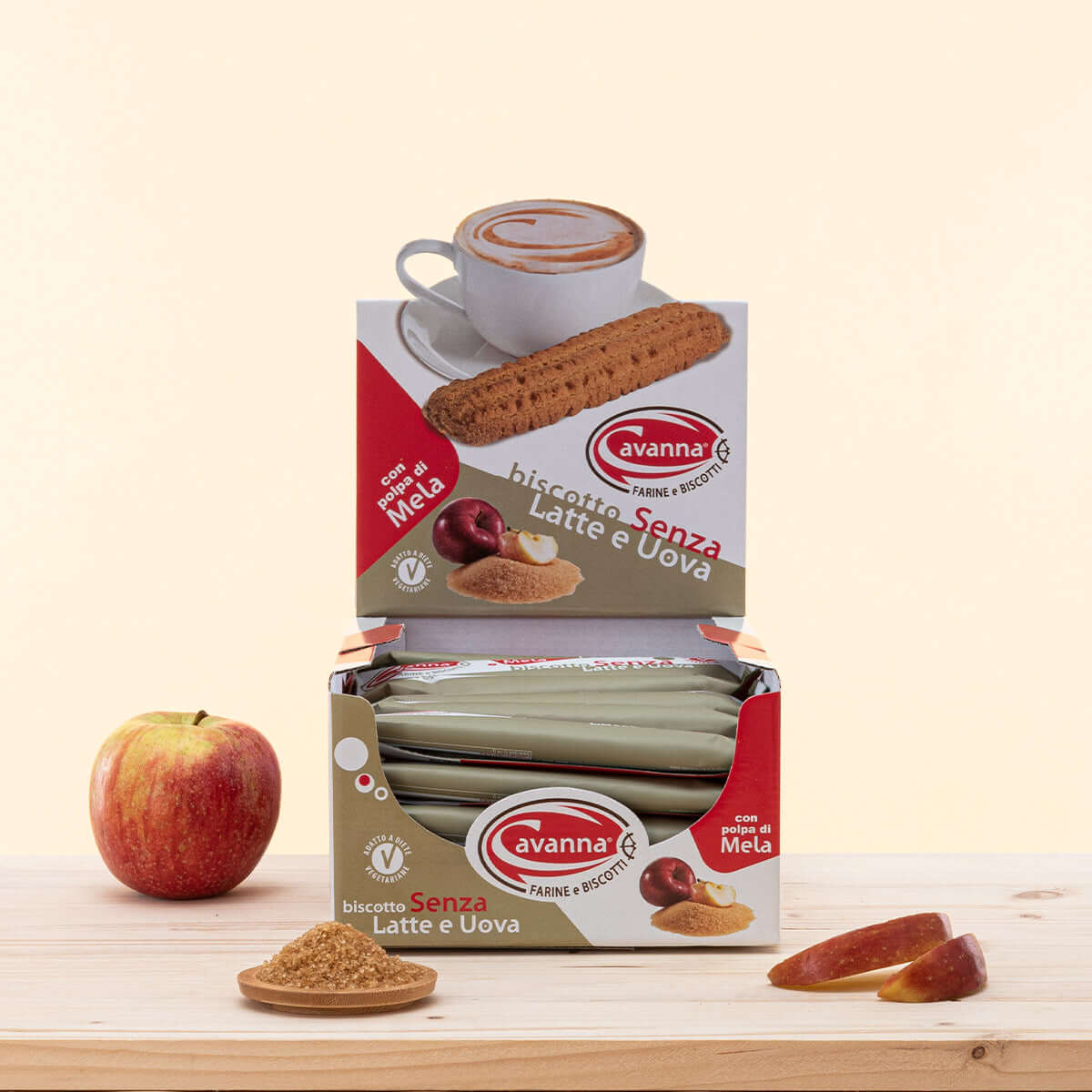 Biscotti Vegani Senza Latte e Uova Cavanna 30 pezzi monoconfezione, polpa mele provincia Cuneo