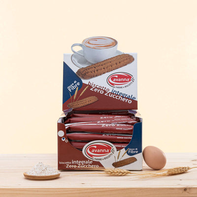 Biscotti Zero Zucchero Integrale Cavanna 30 pezzi, farina integrale macinata a pietra in mulino ad acqua