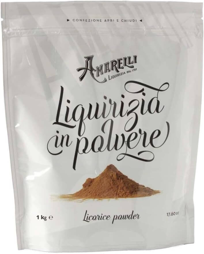 Busta da 1000g polvere finissima di liquirizia 100% naturale Amarelli per preparazioni culinarie