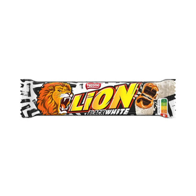 Lion Black White Nestlé edizione limitata 42g wafer caramello cereali copertura cioccolato bianco