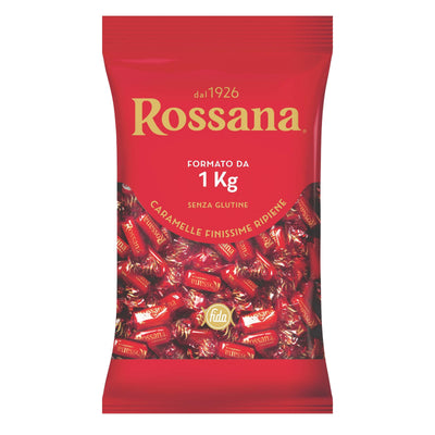 Busta da 1 kg caramelle finissime Rossana Classica sfuse con incarto rosso iconico italiano