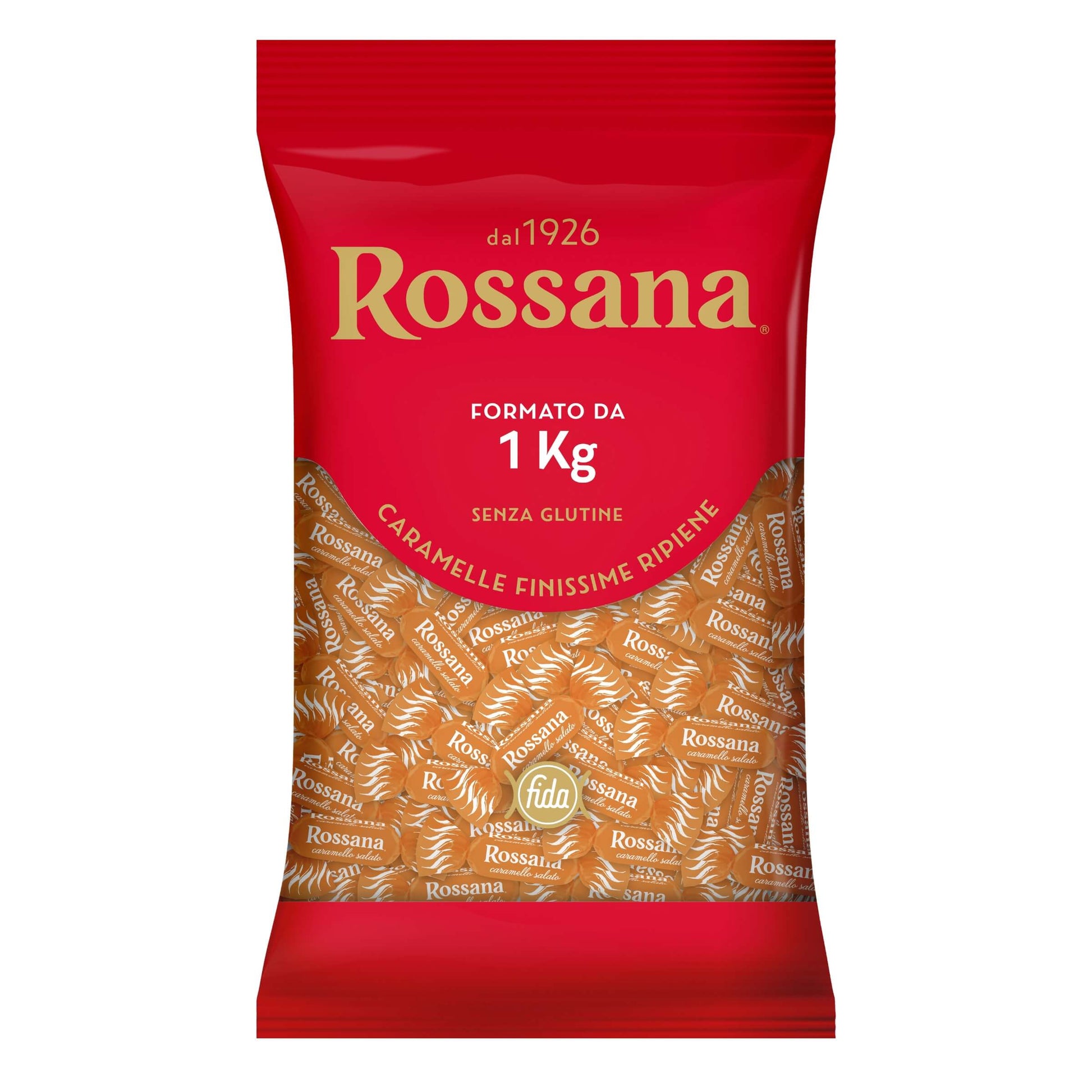 Busta da 1 kg caramelle finissime Rossana al caramello salato in formato sfuso