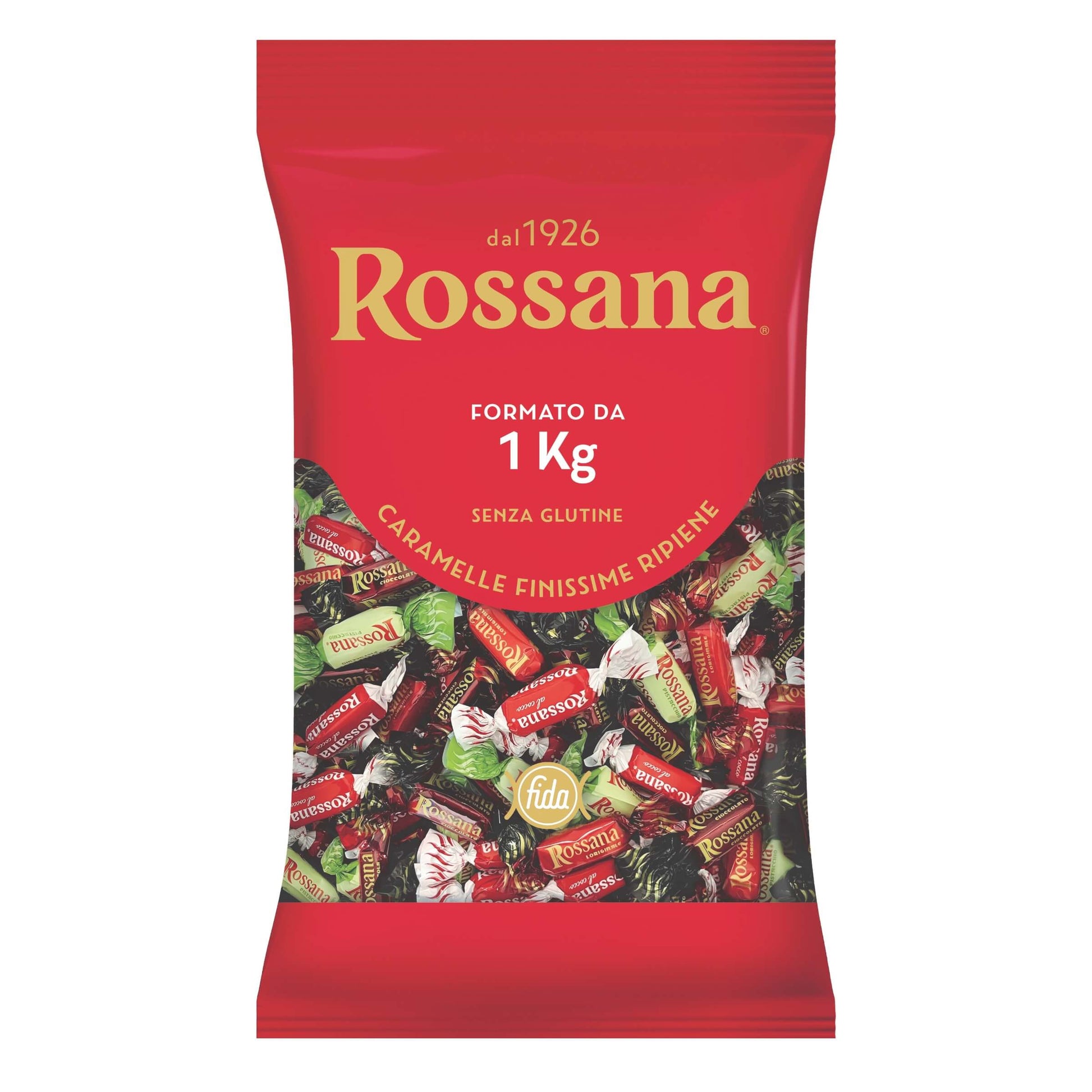 Busta da 1 kg caramelle finissime Rossana Gran Selezione sfuse con assortimento di gusti