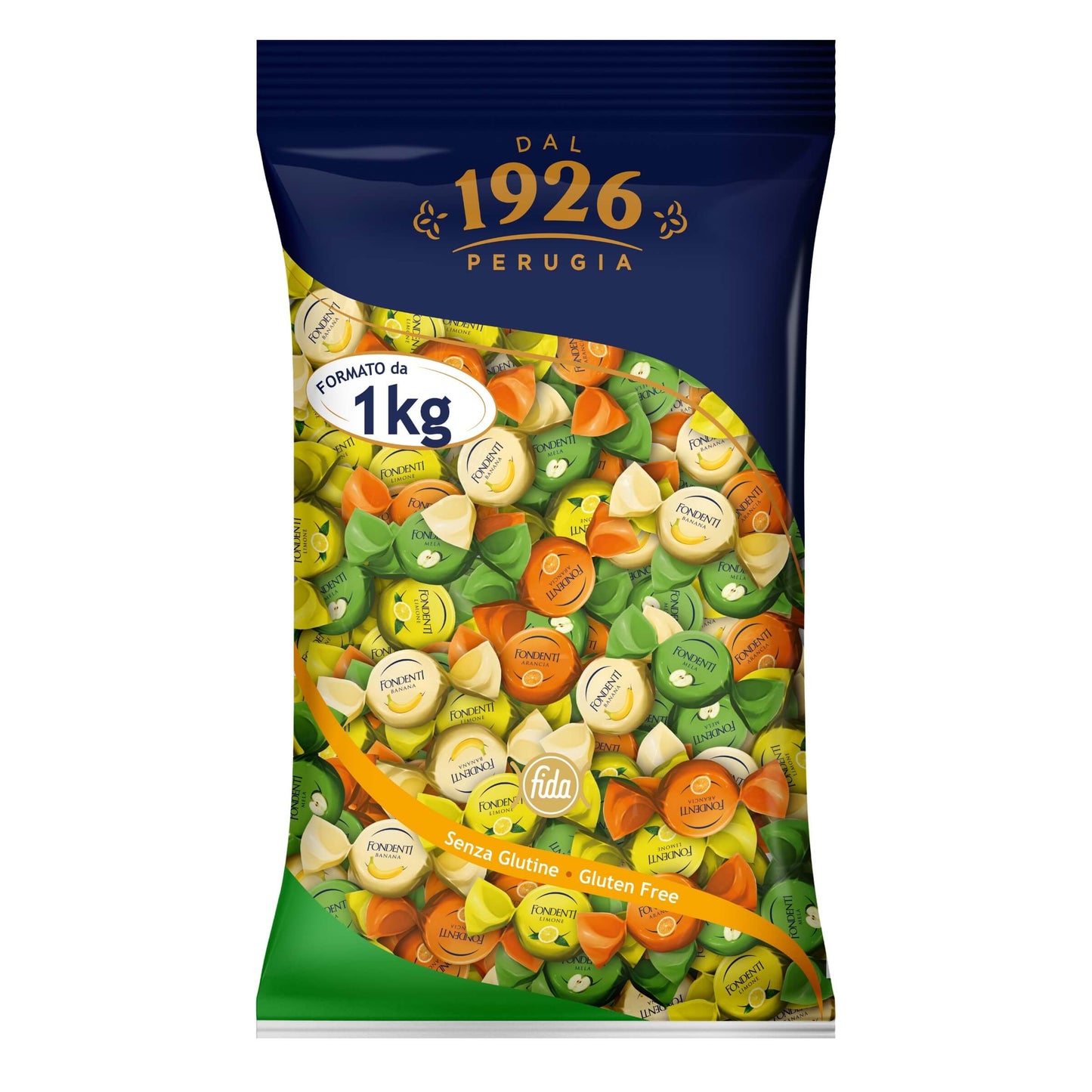 Busta Fondenti dal 1926 Perugia Caramelle alla Frutta Senza Glutine Sfuso 1 Kg