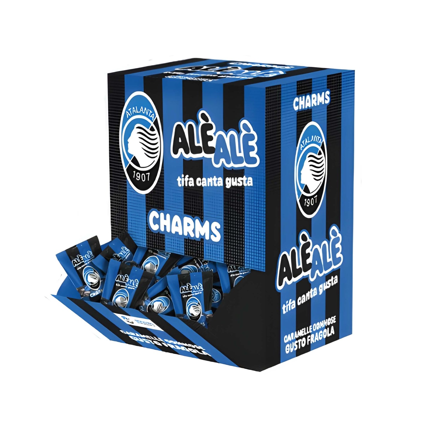 Display Bustina 30g Caramelle Charms Ale Ale Atalanta Gusto Fragola (60PZ)