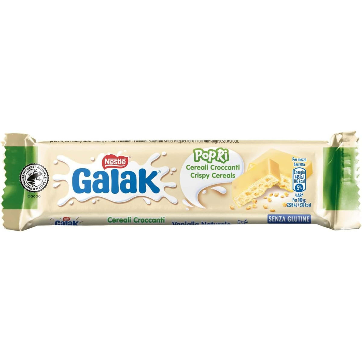 GALAK BARRETTA AL CIOCCOLATO BIANCO E CEREALI CROCCANTI 40gr (36PZ)
