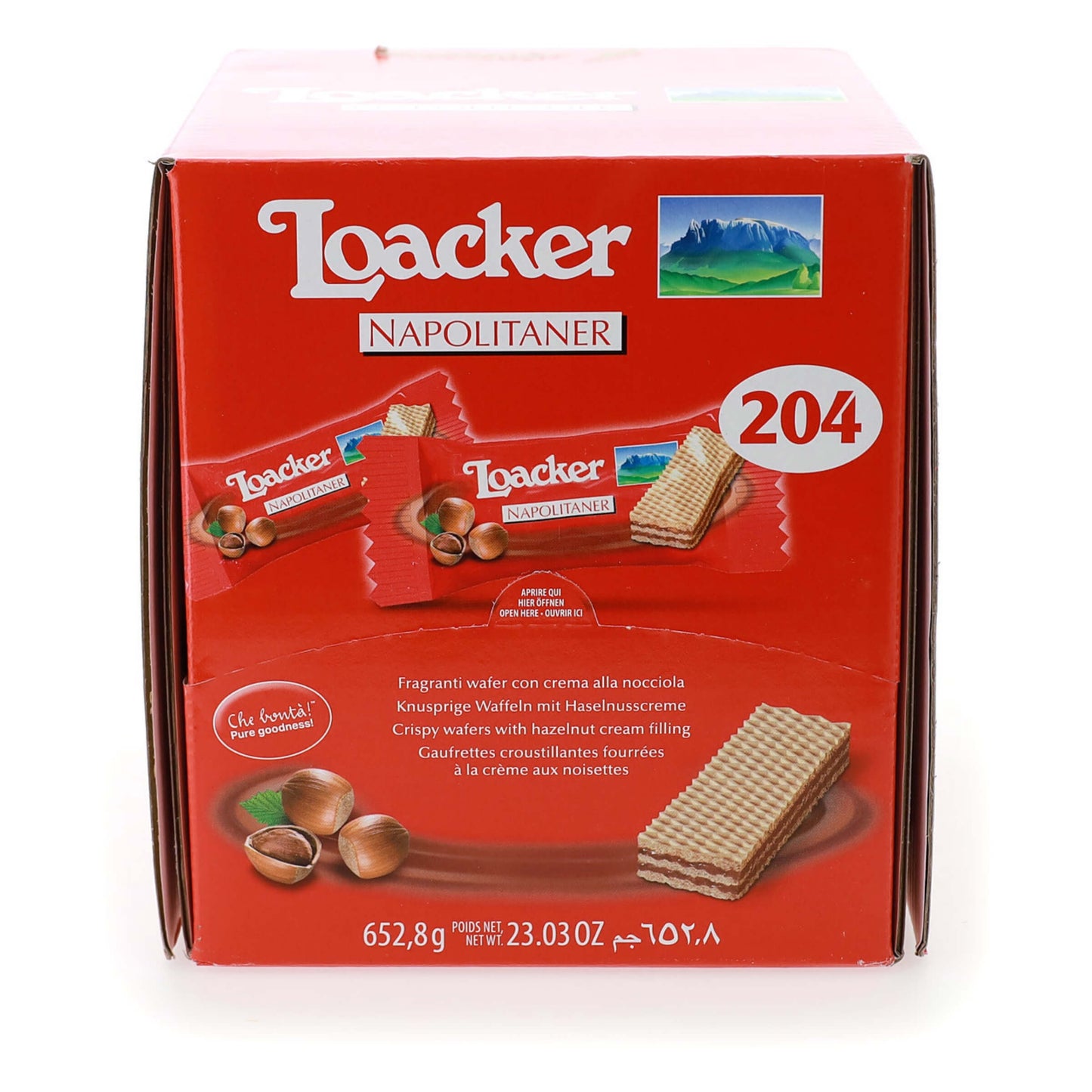 Dispenser Loacker Mini Wafer 3,2 gr Napolitaner con Crema alla Nocciola (204PZ)