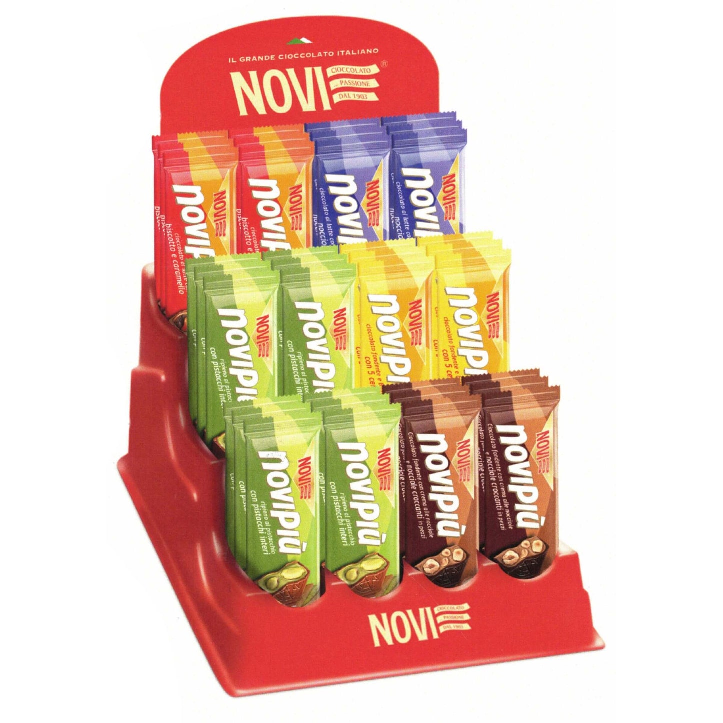 Novi Espositore Misto Barrette Cioccolato Novipiù (60PZ) 1316
