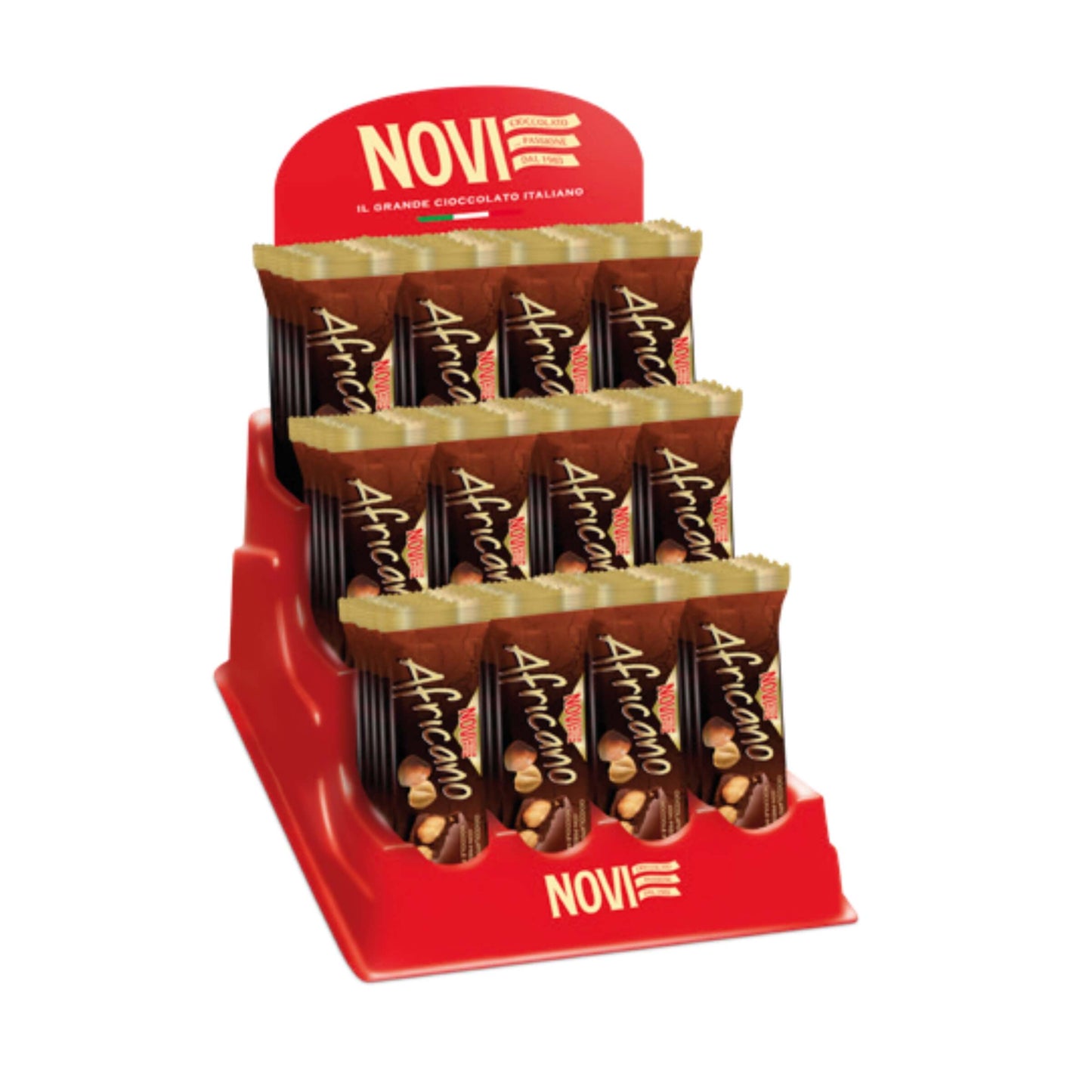 Espositore Novi Africano Gianduja con Nocciole Intere 30gr (48PZ) 2508