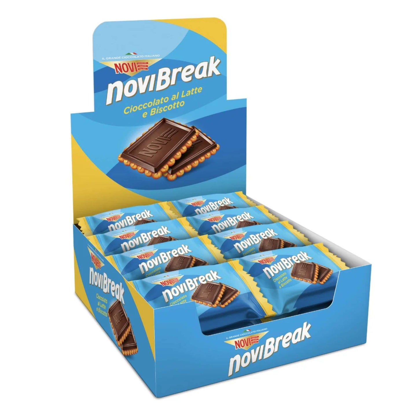 Espositore Novi Break 24pz biscotto frolla con cioccolato al latte Novi 45gr monoporzione