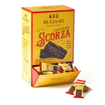 Majani Espositore Bocca di Lupo Scorza Cioccolato Fondente Extra 60% Senza Glutine 4,9 g (140PZ)
