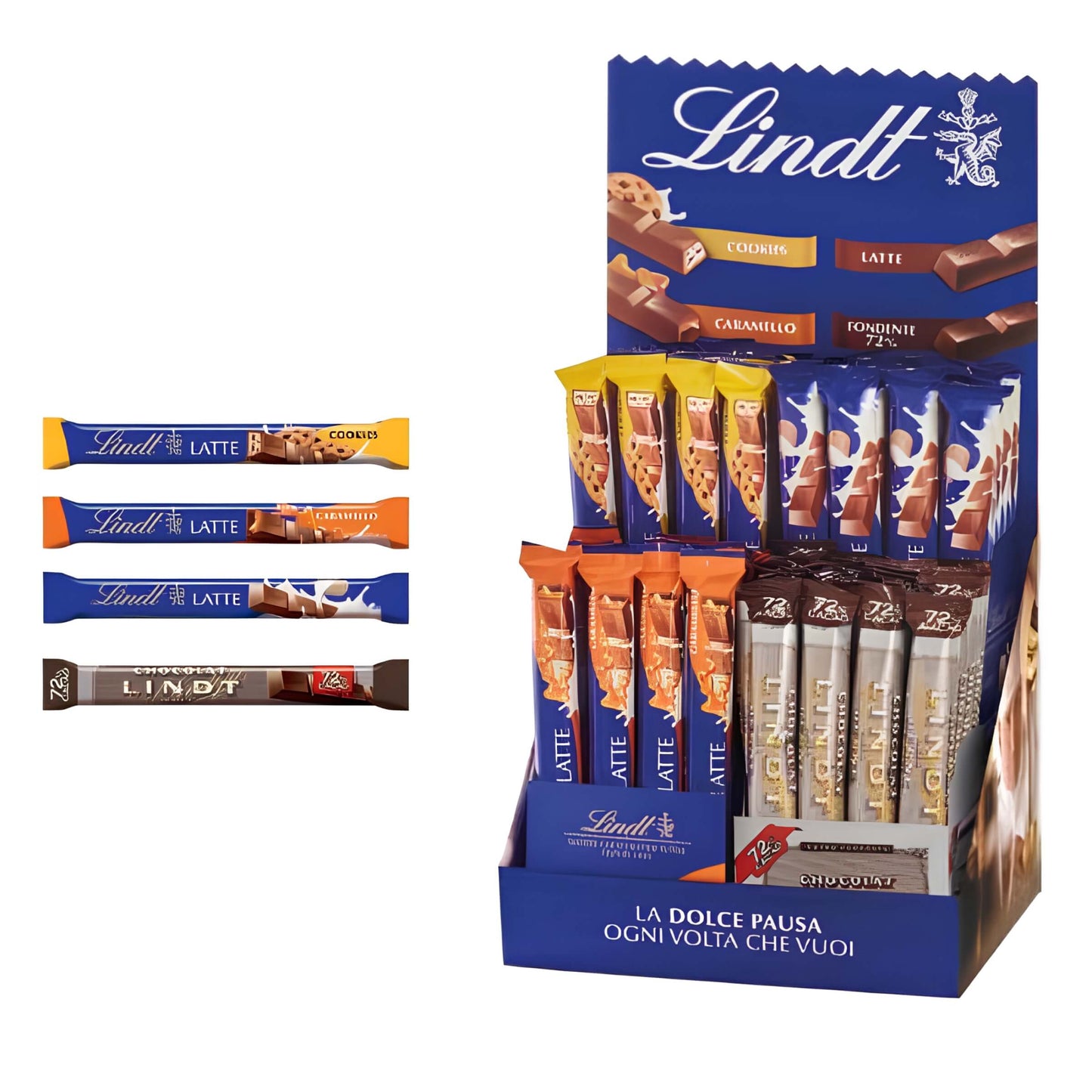 Lindt Espositore da Banco Gamme Blue Lindor Snack  (96PZ)