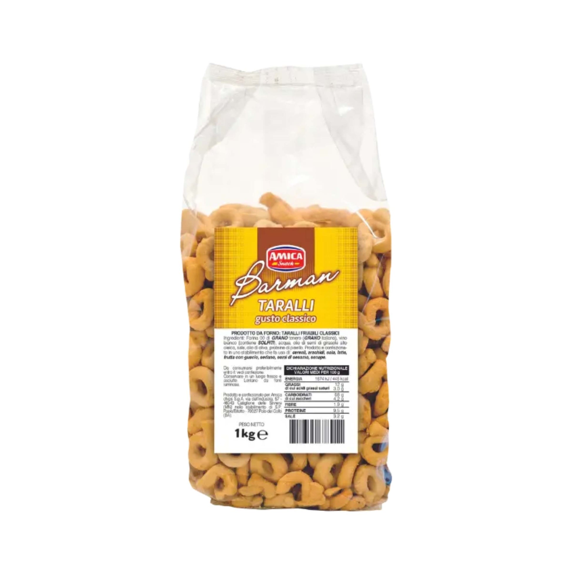 Taralli friabili classici Amica Chips busta 1 kg snack pugliesi