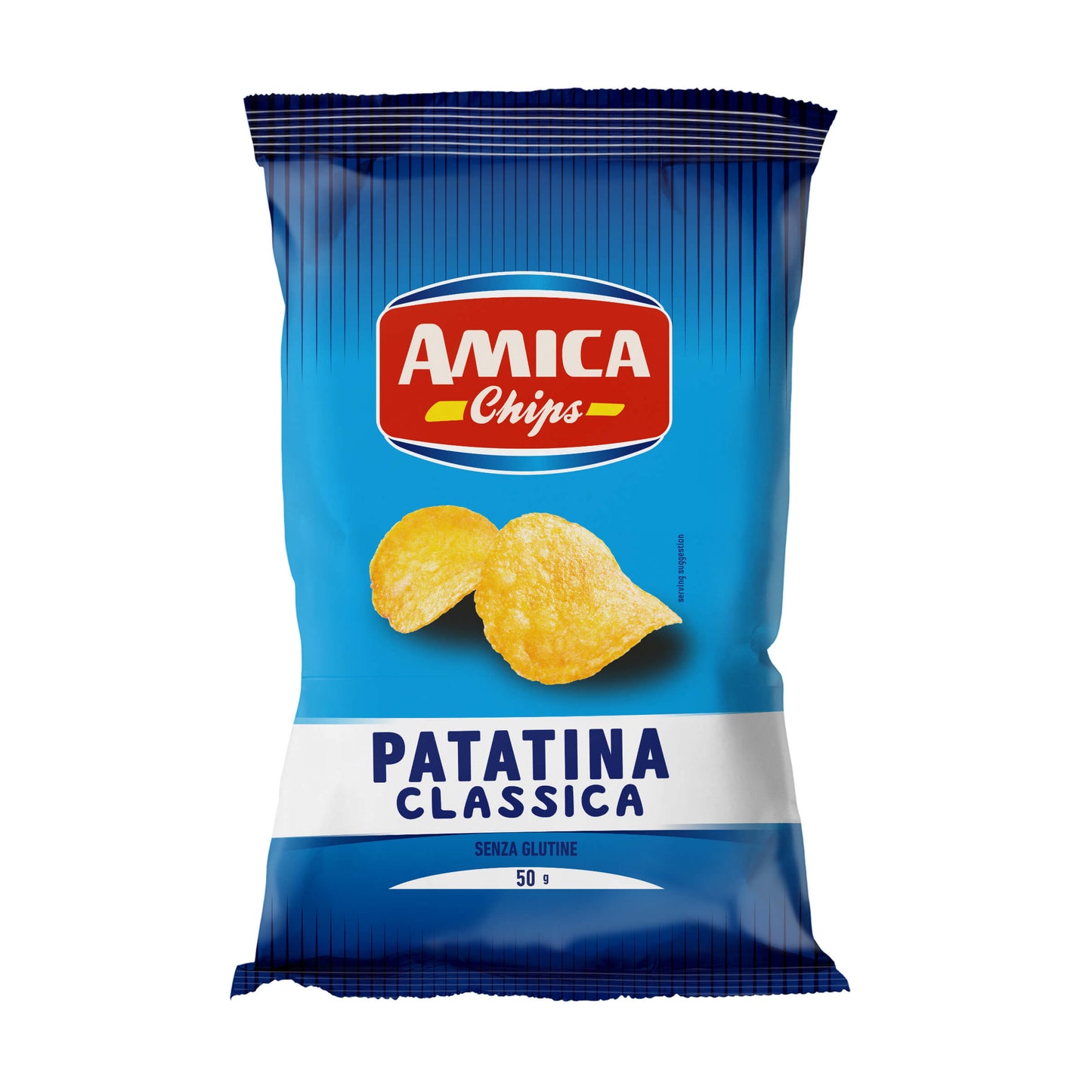 Confezione da 50g patatine classiche Amica Chips Originale dorate e fragranti senza glutine