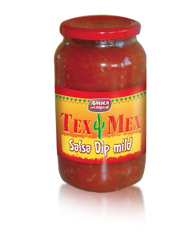 Barattolo da 1050g salsa Dip Mild Tex Mex Amica Chips con pomodoro, spezie e peperoni