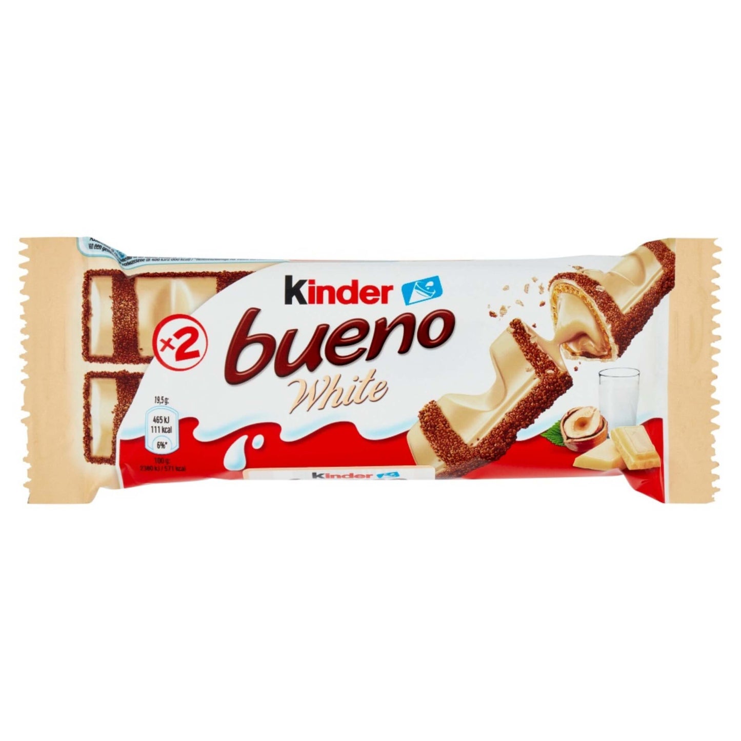 Ferrero Kinder Bueno White con Crema alla Nocciola e Cioccolato Bianco 39g (30PZ)