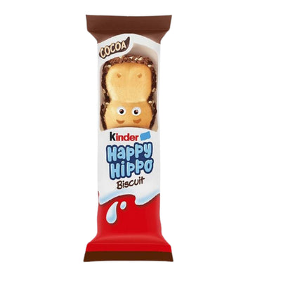 Ferrero Kinder Happy Hippo Cacao T1 Snack Wafer Croccante Ripieno Latte e Cacao (28PZ)