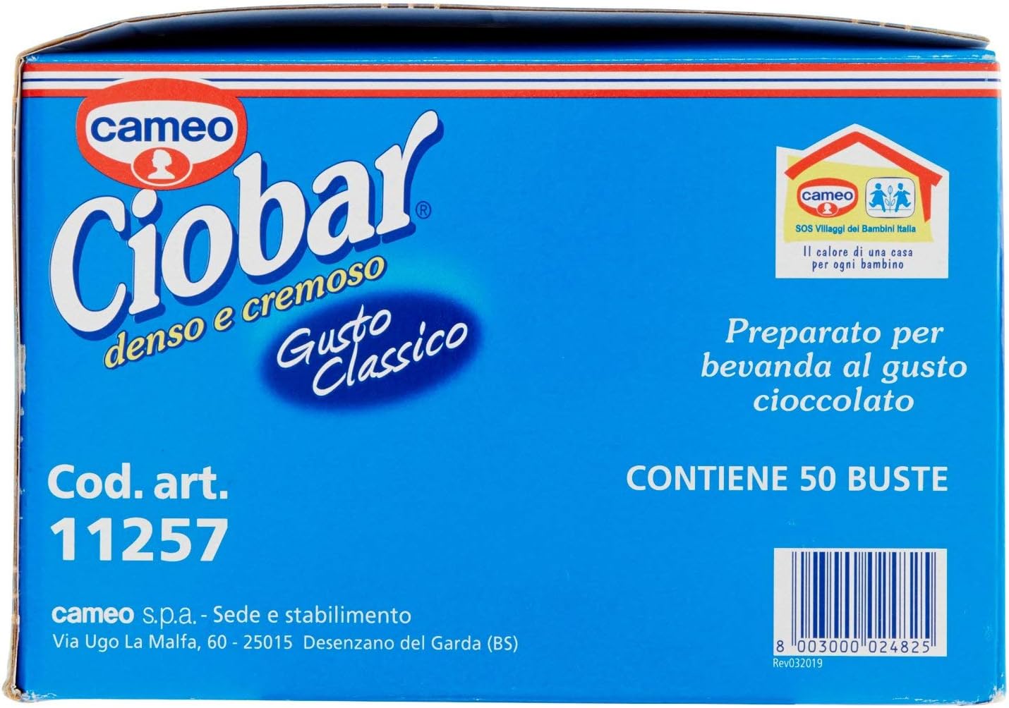 50 BUSTE CIOCCOLATA CIOBAR GUSTO CLASSICO da 25gr