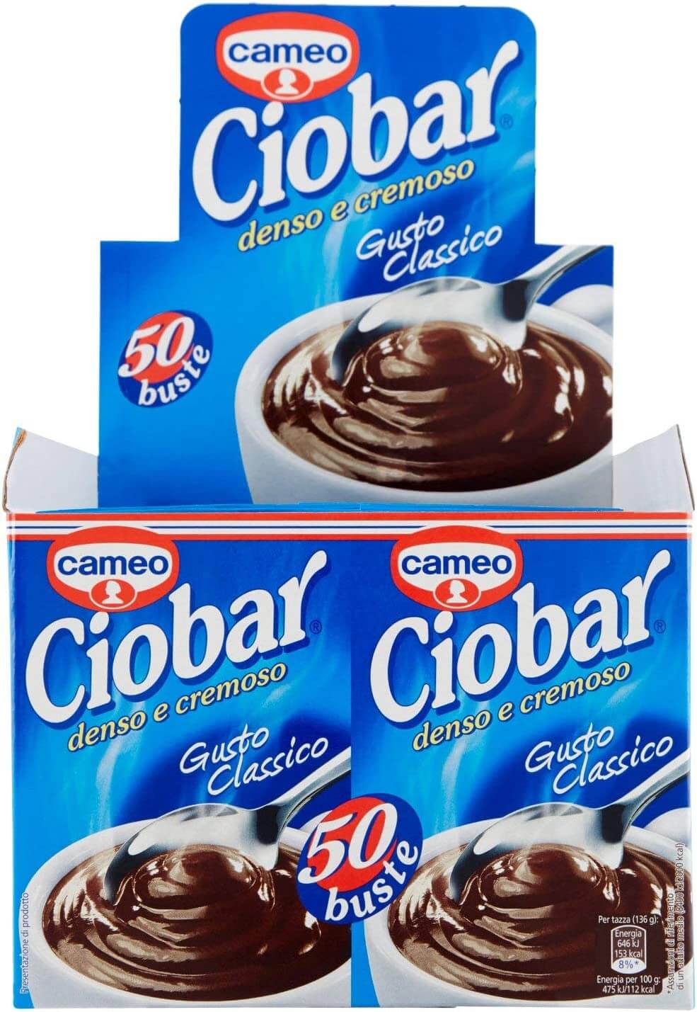50 BUSTE CIOCCOLATA CIOBAR GUSTO CLASSICO da 25gr