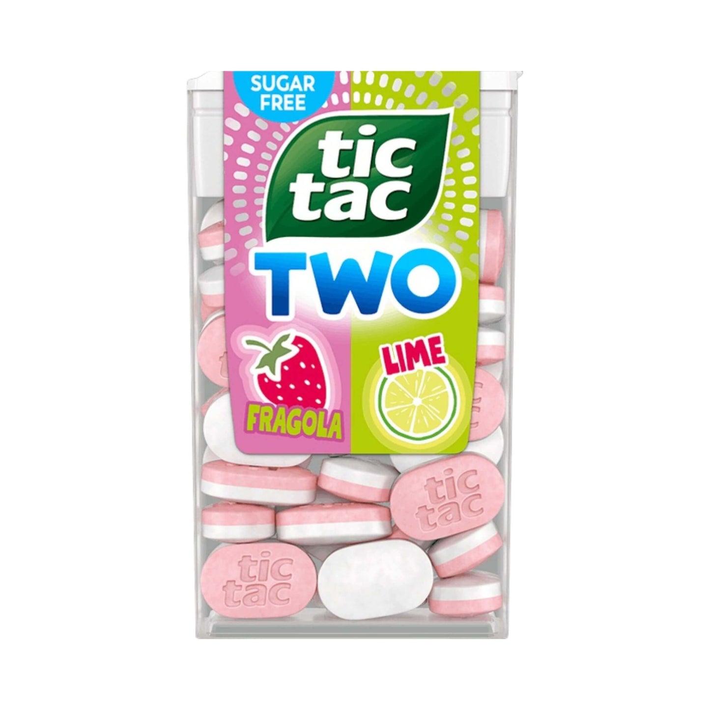 Tic Tac Two Fragola e Lime Confetti Senza Zuccheri 38,5 gr (8PZ)