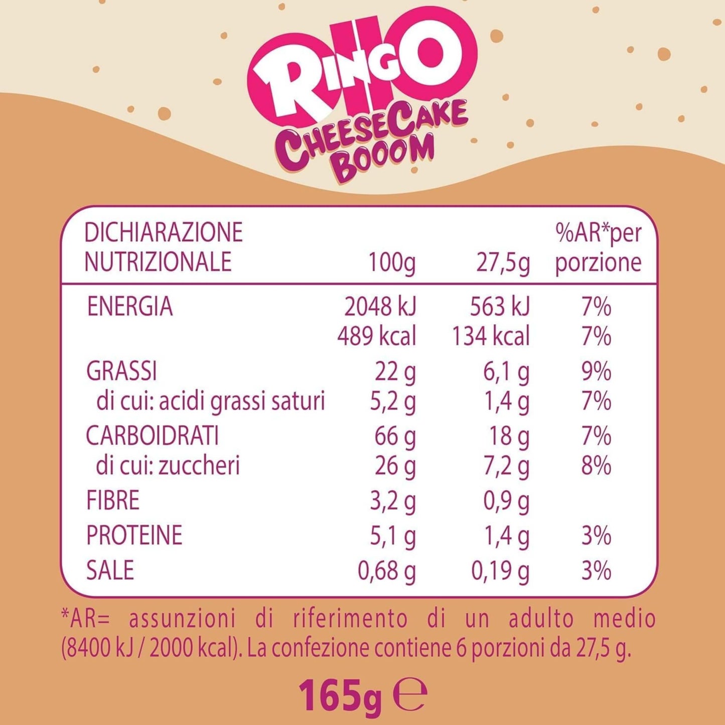 RINGO PAVESI CHEESECAKE BOOM 27,5 gr LIMITED EDITION (42PZ)