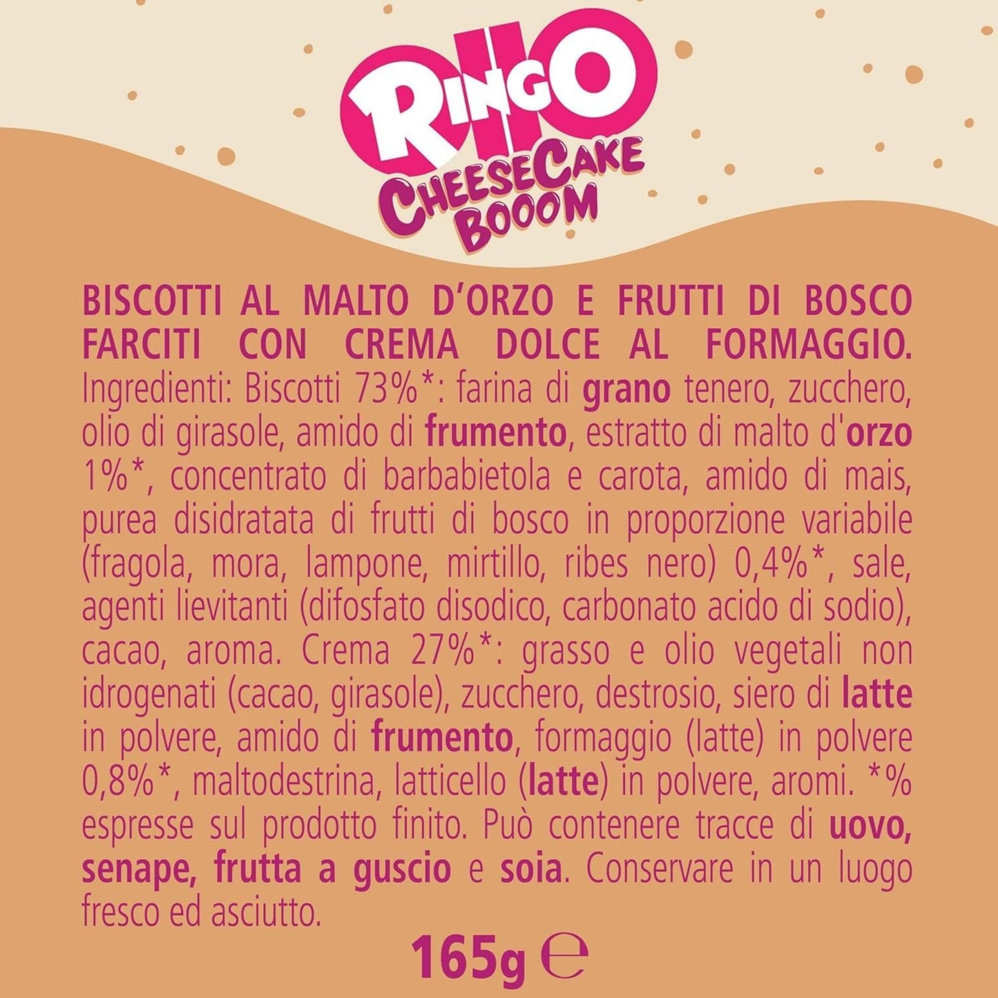 RINGO PAVESI CHEESECAKE BOOM 27,5 gr LIMITED EDITION (42PZ)