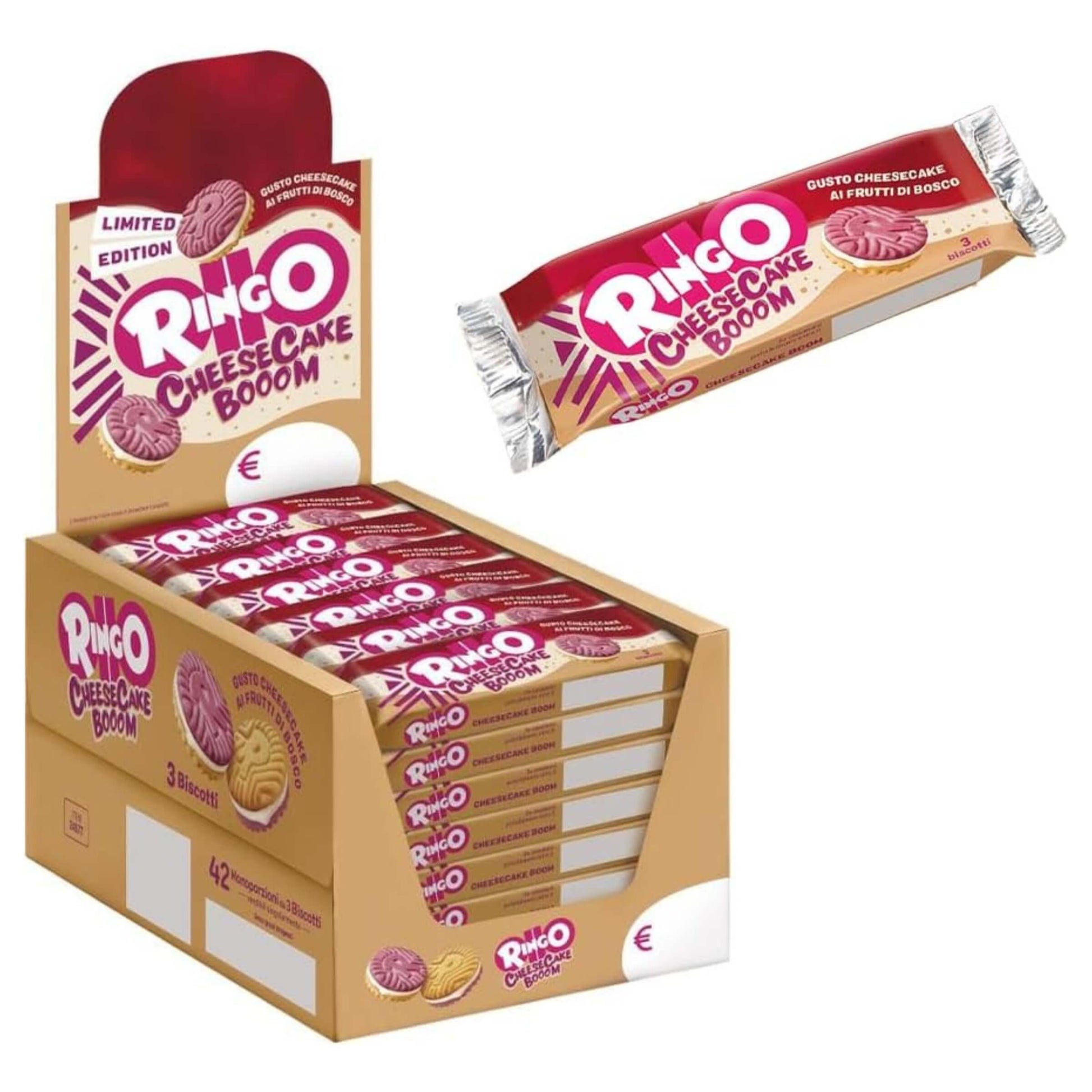 Ringo Cheesecake Boom Limited Edition 42pz 27,5g - biscotto malto d'orzo con crema al formaggio