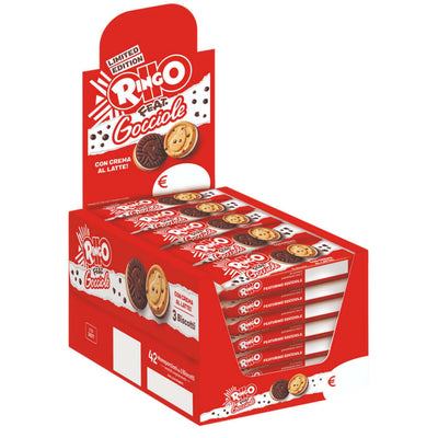 Ringo Gocciole Limited Edition Biscotti con Crema al Latte e Gocce di Cioccolato 27,5 g (42PZ)