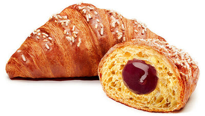 Croissant Abaribi con farcitura ciliegia 15% zucchero granella lievito naturale confezione 16pz