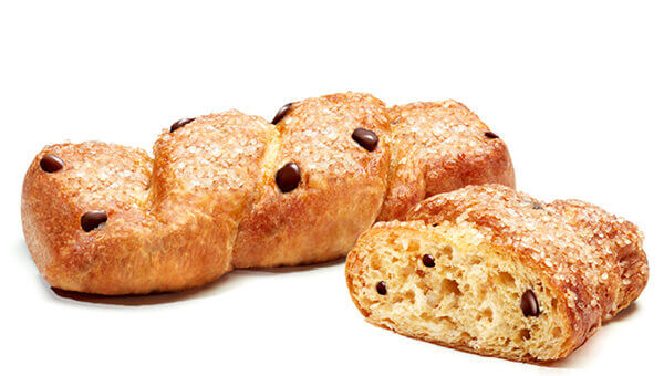 Treccia pasta sfogliata con gocce di cioccolato Abaribi 16 pezzi