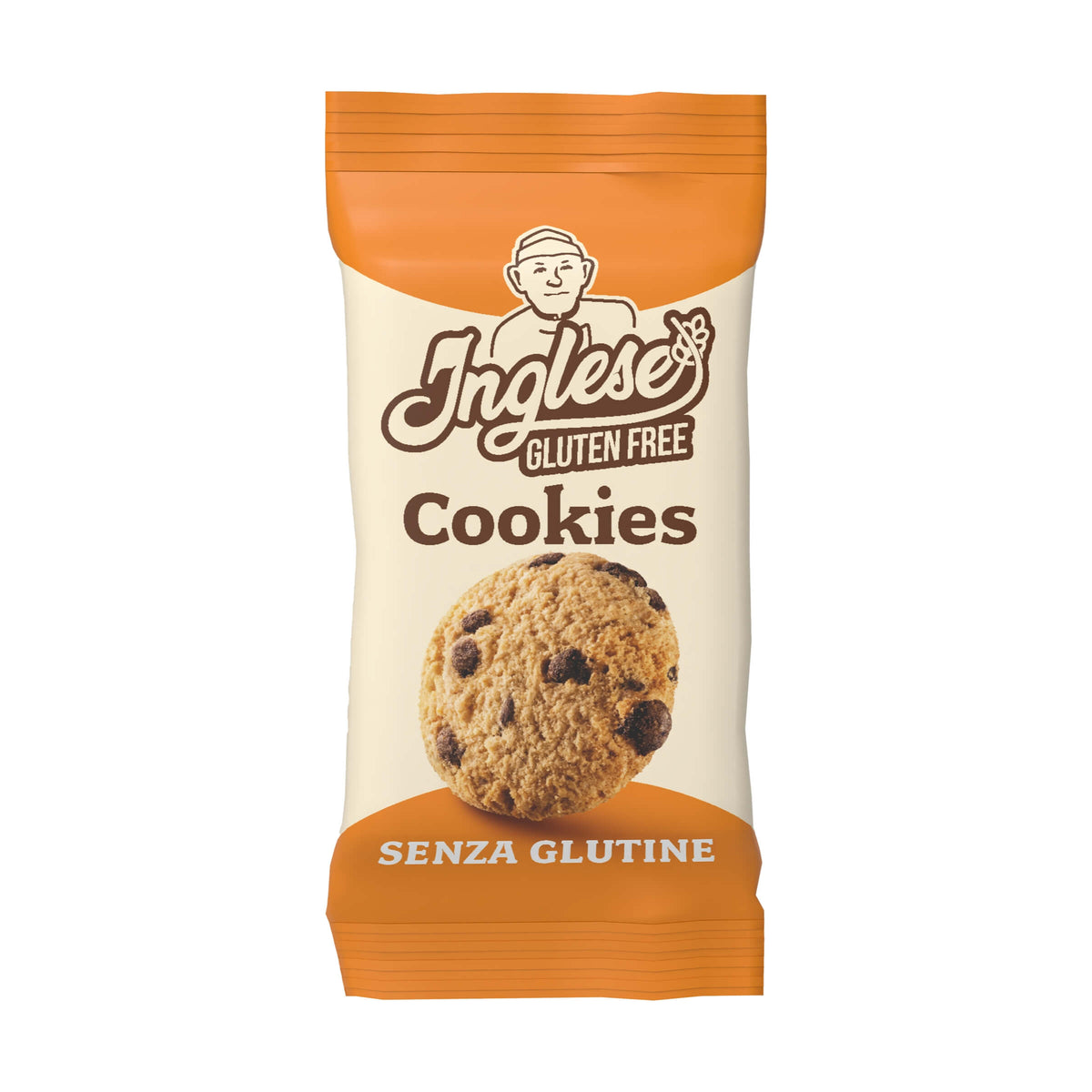 Inglese Gluten Free Cookies Senza Glutine con Gocce di Cioccolato al Latte e Caramello Monoporzione 30g (12PZ)